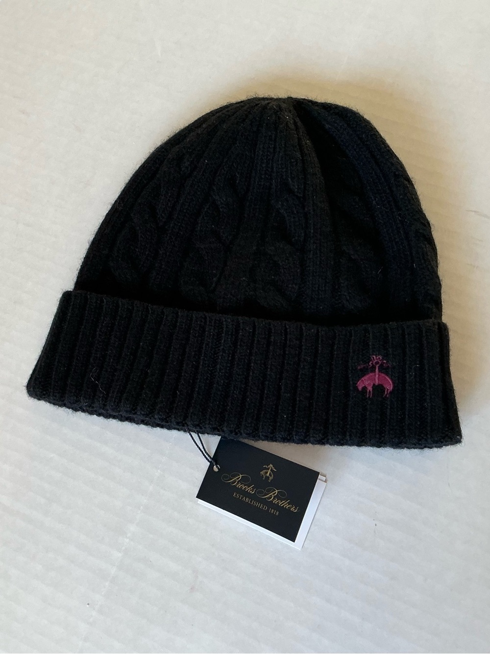Brooks Brothers Cashmere Blend Classic Cable Hat